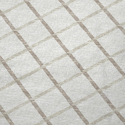 50" X 70" Ivory And Taupe Microfiber Geometric Plush Throw Blanket HomeRoots