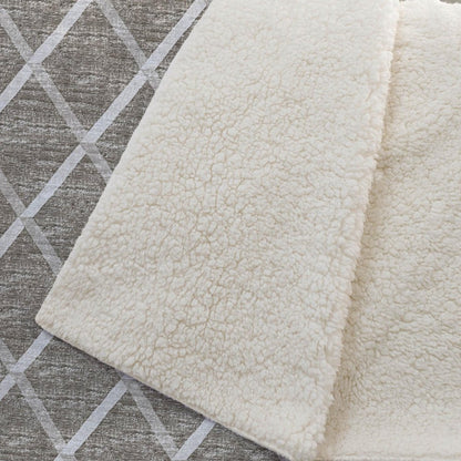 50" X 70" Taupe And Beige Microfiber Geometric Plush Throw Blanket HomeRoots