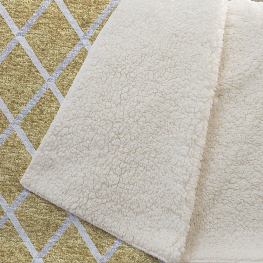 50" X 70" Gold And Ivory Microfiber Geometric Plush Throw Blanket HomeRoots