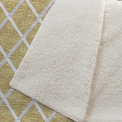 50" X 70" Gold And Ivory Microfiber Geometric Plush Throw Blanket HomeRoots