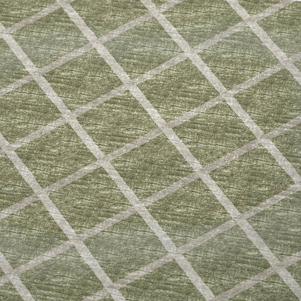 50" X 70" Artichoke Green And Beige Microfiber Geometric Plush Throw Blanket HomeRoots