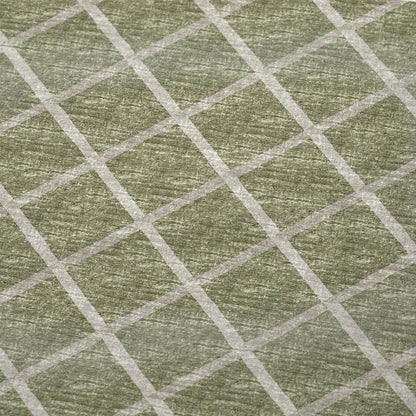 50" X 70" Artichoke Green And Beige Microfiber Geometric Plush Throw Blanket HomeRoots
