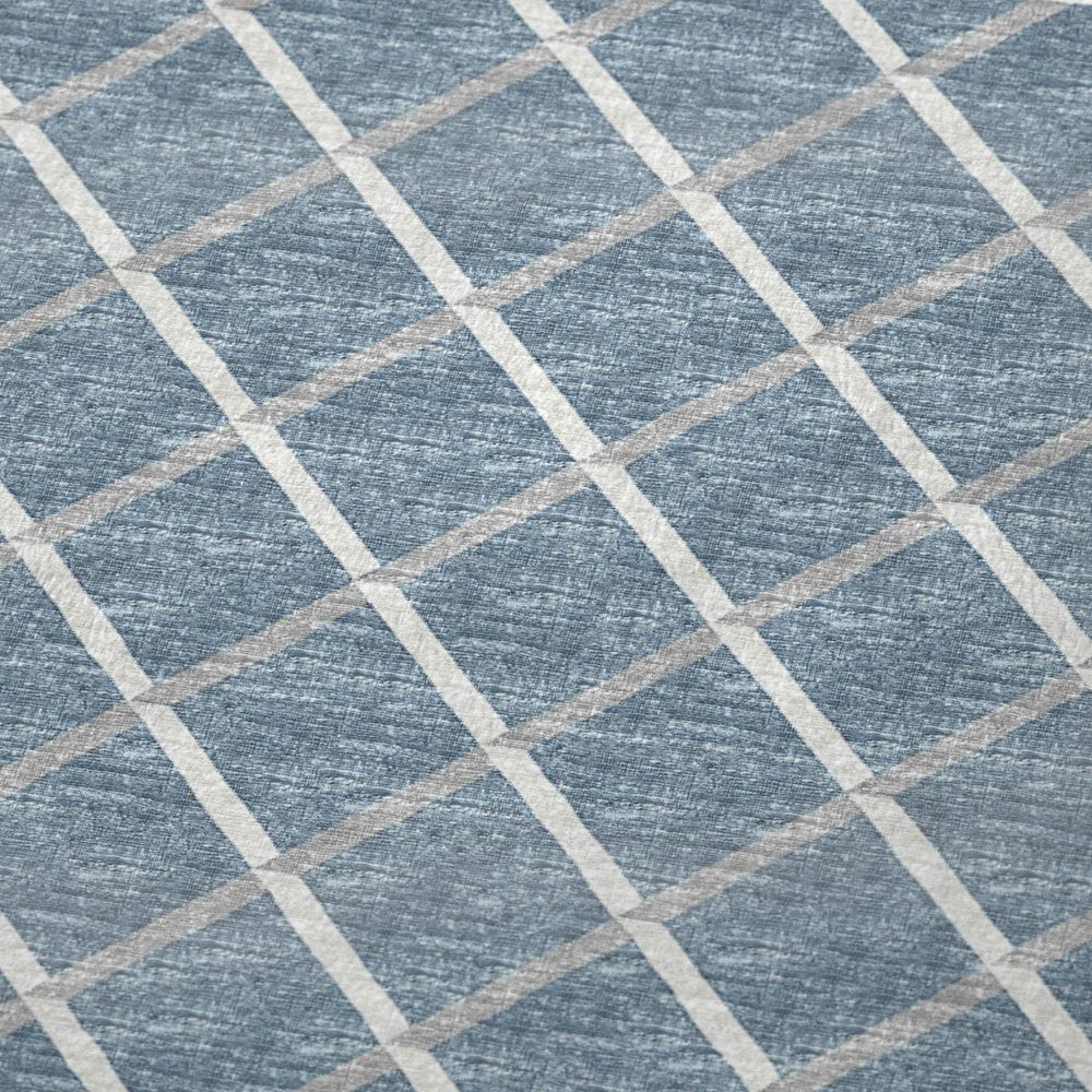 50" X 70" Sky Blue And Ivory Microfiber Geometric Plush Throw Blanket HomeRoots