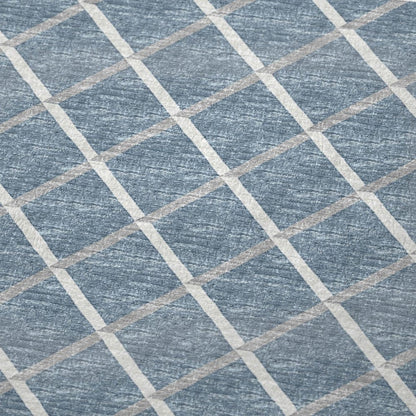 50" X 70" Sky Blue And Ivory Microfiber Geometric Plush Throw Blanket HomeRoots