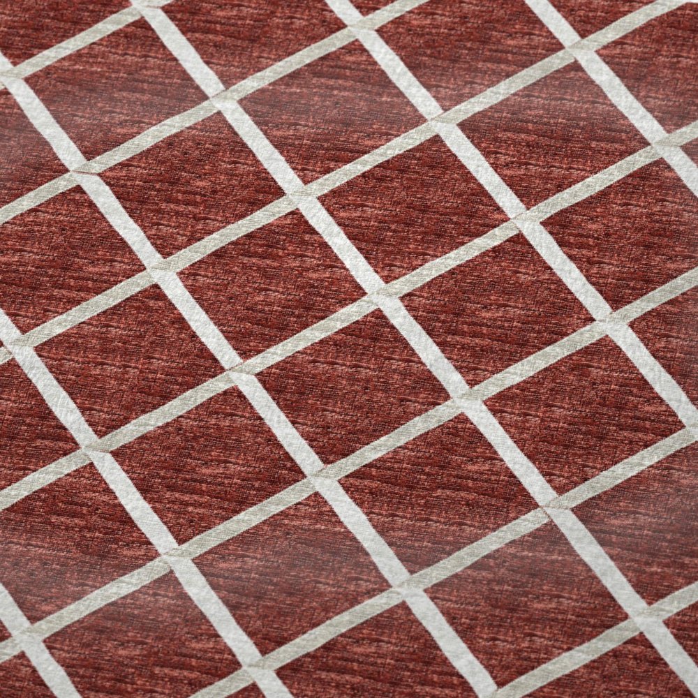 50" X 70" Red And Ivory Microfiber Geometric Plush Throw Blanket HomeRoots
