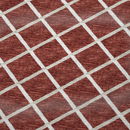 50" X 70" Red And Ivory Microfiber Geometric Plush Throw Blanket HomeRoots