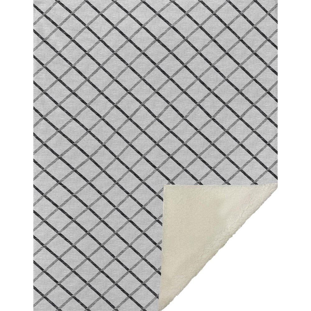 50" X 70" Gray And Ivory Microfiber Geometric Plush Throw Blanket HomeRoots
