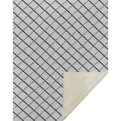 50" X 70" Gray And Ivory Microfiber Geometric Plush Throw Blanket HomeRoots