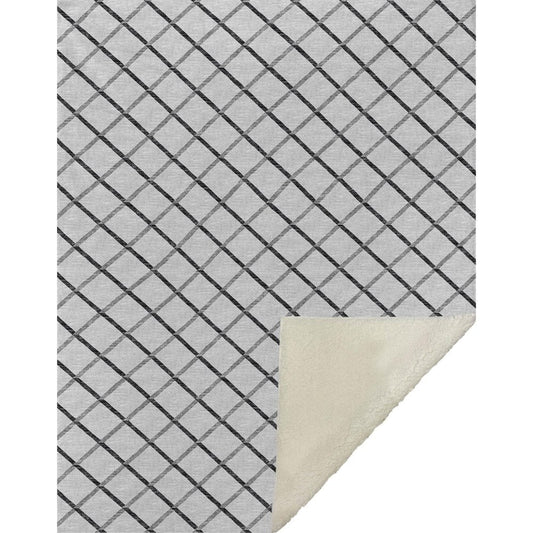 50" X 70" Gray And Ivory Microfiber Geometric Plush Throw Blanket HomeRoots