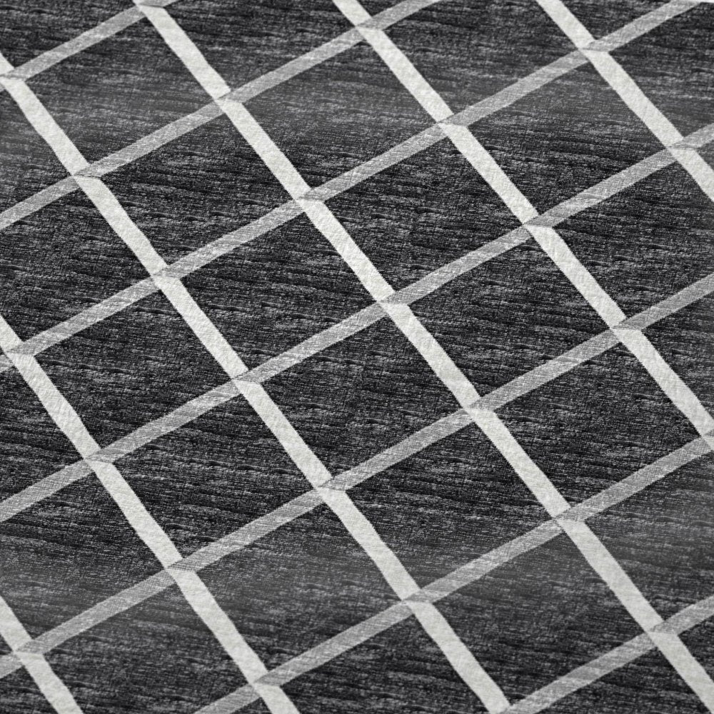 50" X 70" Black And Ivory Microfiber Geometric Plush Throw Blanket HomeRoots