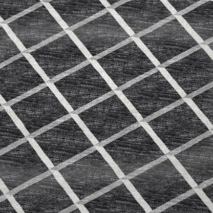 50" X 70" Black And Ivory Microfiber Geometric Plush Throw Blanket HomeRoots