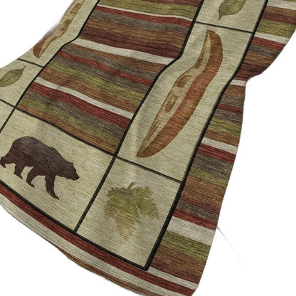 50" X 70" Beige Rust And Green Animal Print Polyester Woven Plush Throw Blanket HomeRoots
