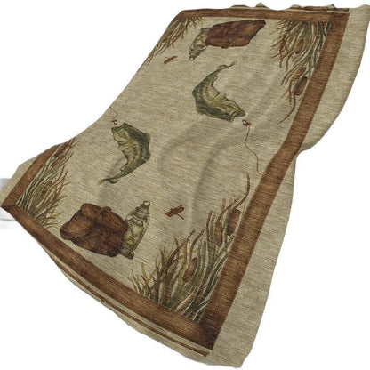 50" X 70" Khaki Beige And Green Animal Print Polyester Woven Plush Throw Blanket HomeRoots