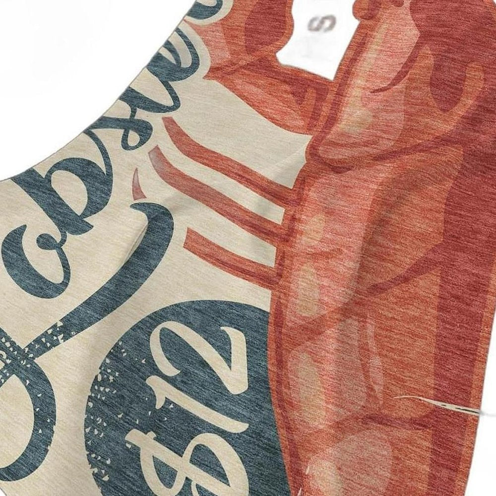 50" X 70" Beige Blue And Red Lobster Plush Throw Blanket HomeRoots