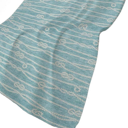 50" X 70" Teal And Ivory Striped Polyester Woven Plush Throw Blanket HomeRoots