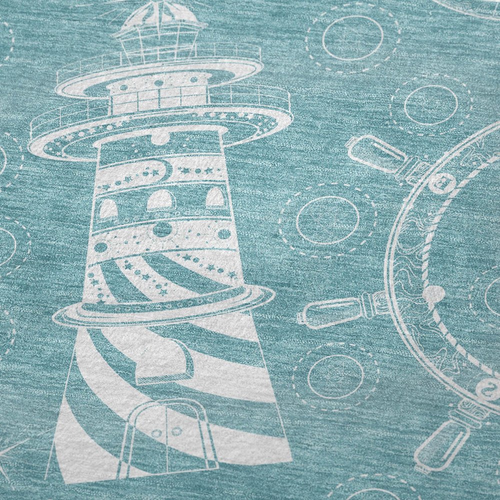50" X 70" Teal And Ivory Geometric Polyester Woven Plush Throw Blanket HomeRoots