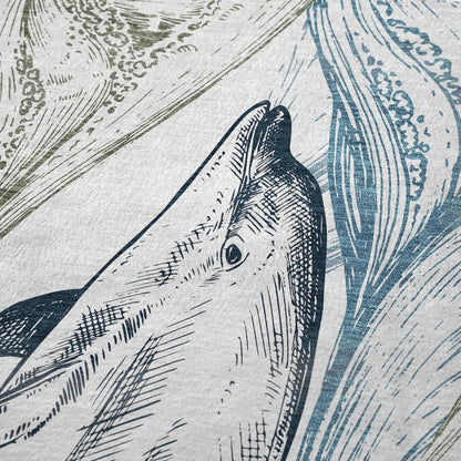 50" X 70" Ivory And Blue Animal Print Polyester Woven Plush Throw Blanket HomeRoots