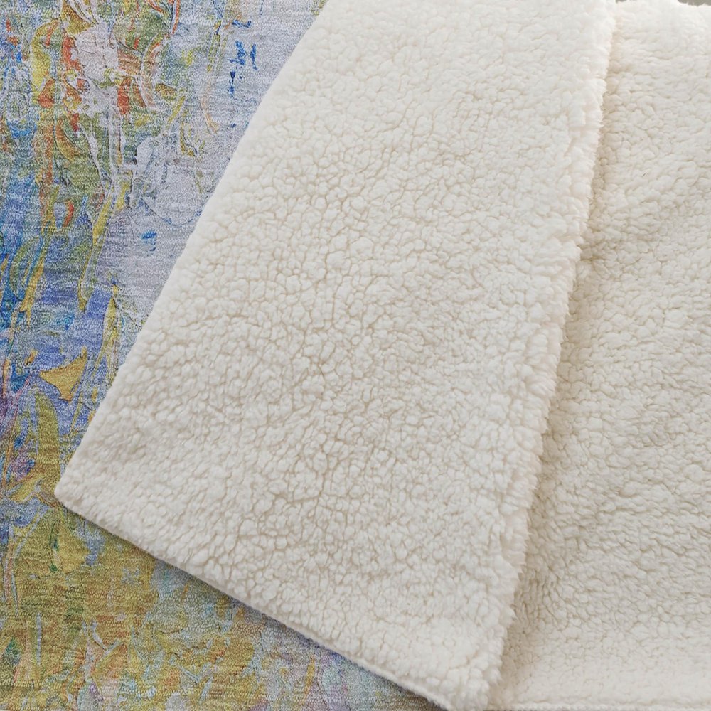 50" X 70" Blue Red And Ivory Animal Print Polyester Woven Plush Throw Blanket HomeRoots