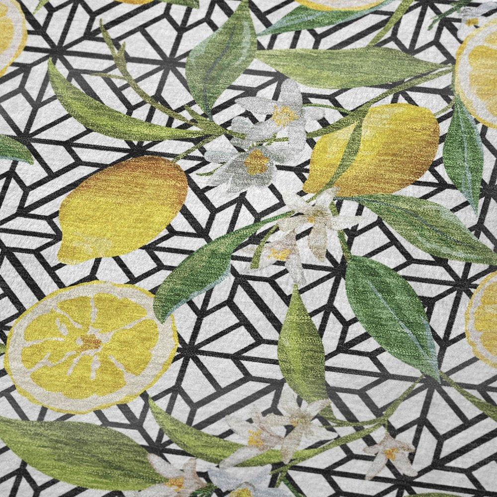 50" X 70" Yellow Ivory And Green Geometric Polyester Woven Plush Throw Blanket HomeRoots