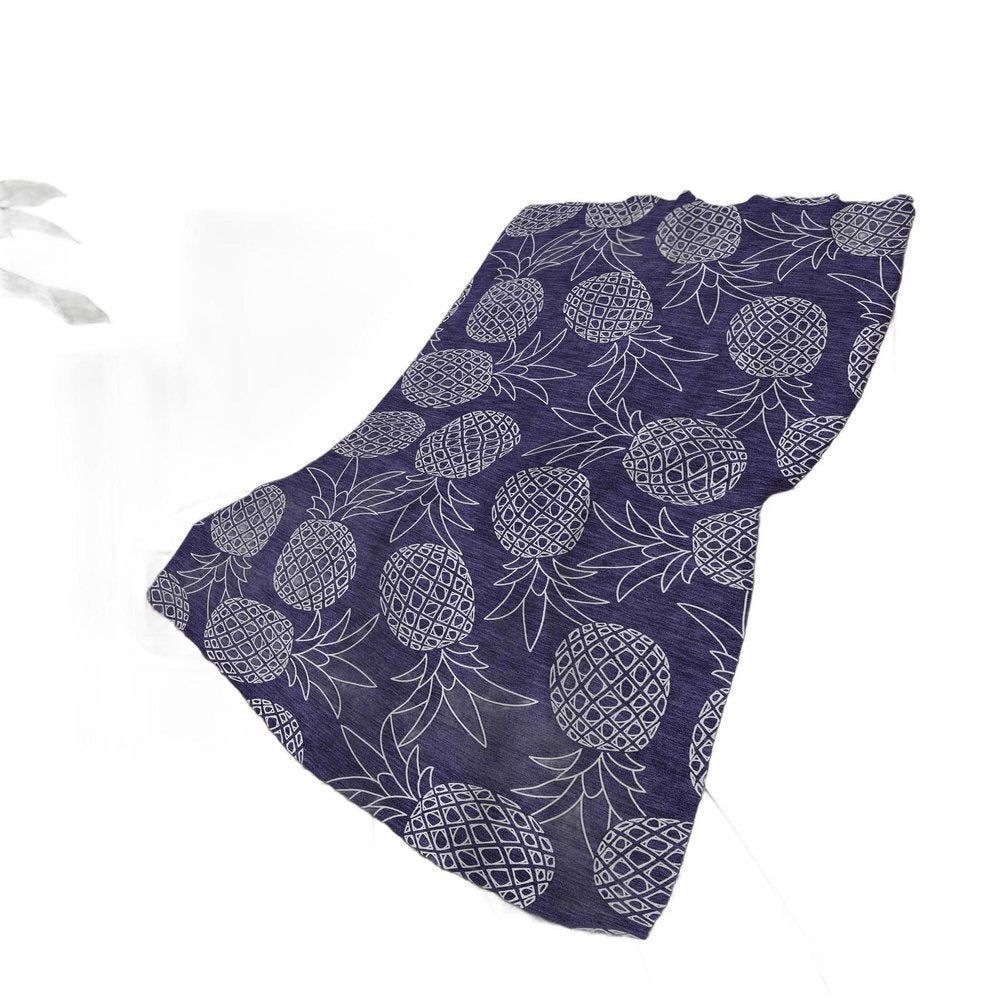 50" X 70" Blue And Ivory Geometric Polyester Woven Plush Throw Blanket HomeRoots