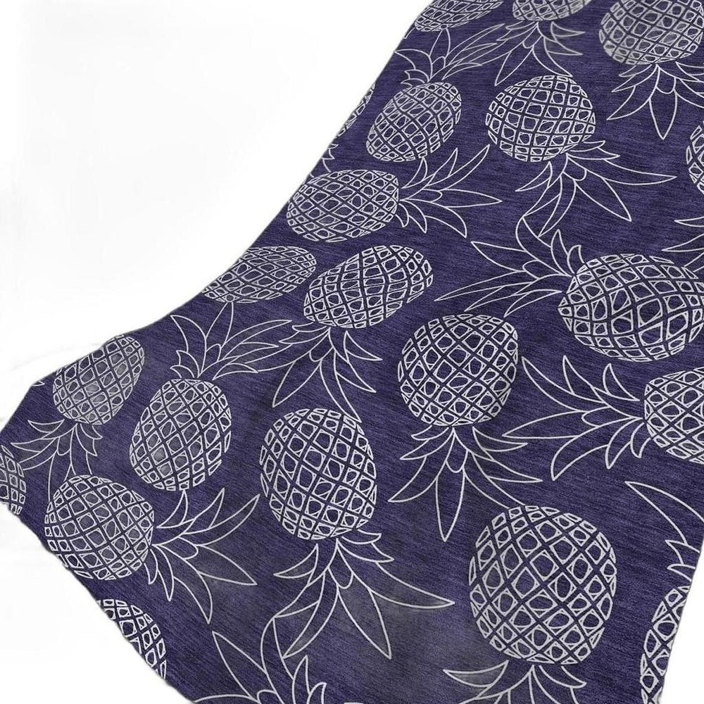 50" X 70" Blue And Ivory Geometric Polyester Woven Plush Throw Blanket HomeRoots