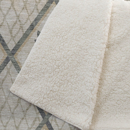 50" X 70" Beige Gold And Green Microfiber Geometric Plush Throw Blanket HomeRoots