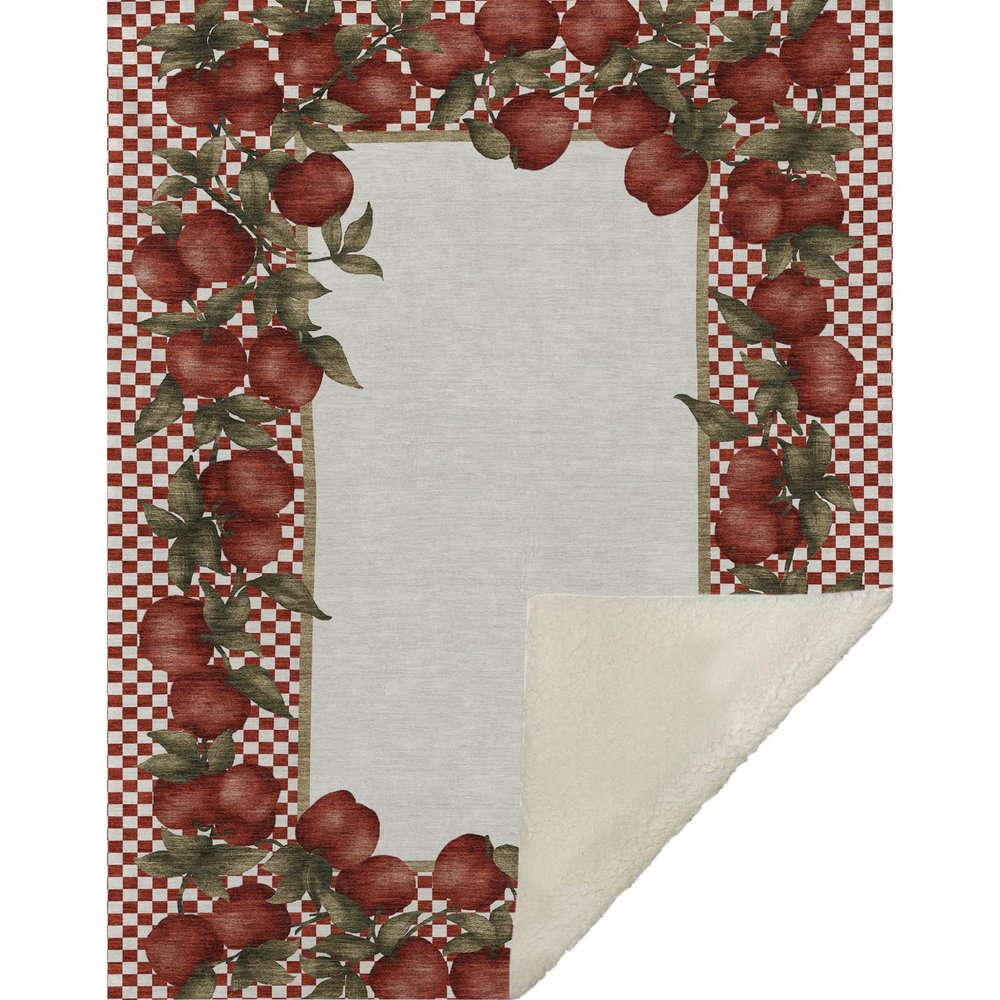 50" X 70" Red Ivory And Green Microfiber Checkered Plush Throw Blanket HomeRoots