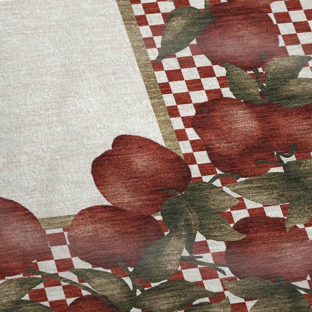 50" X 70" Red Ivory And Green Microfiber Checkered Plush Throw Blanket HomeRoots