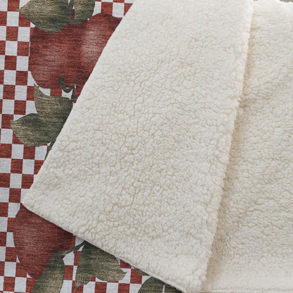 50" X 70" Red Ivory And Green Microfiber Checkered Plush Throw Blanket HomeRoots