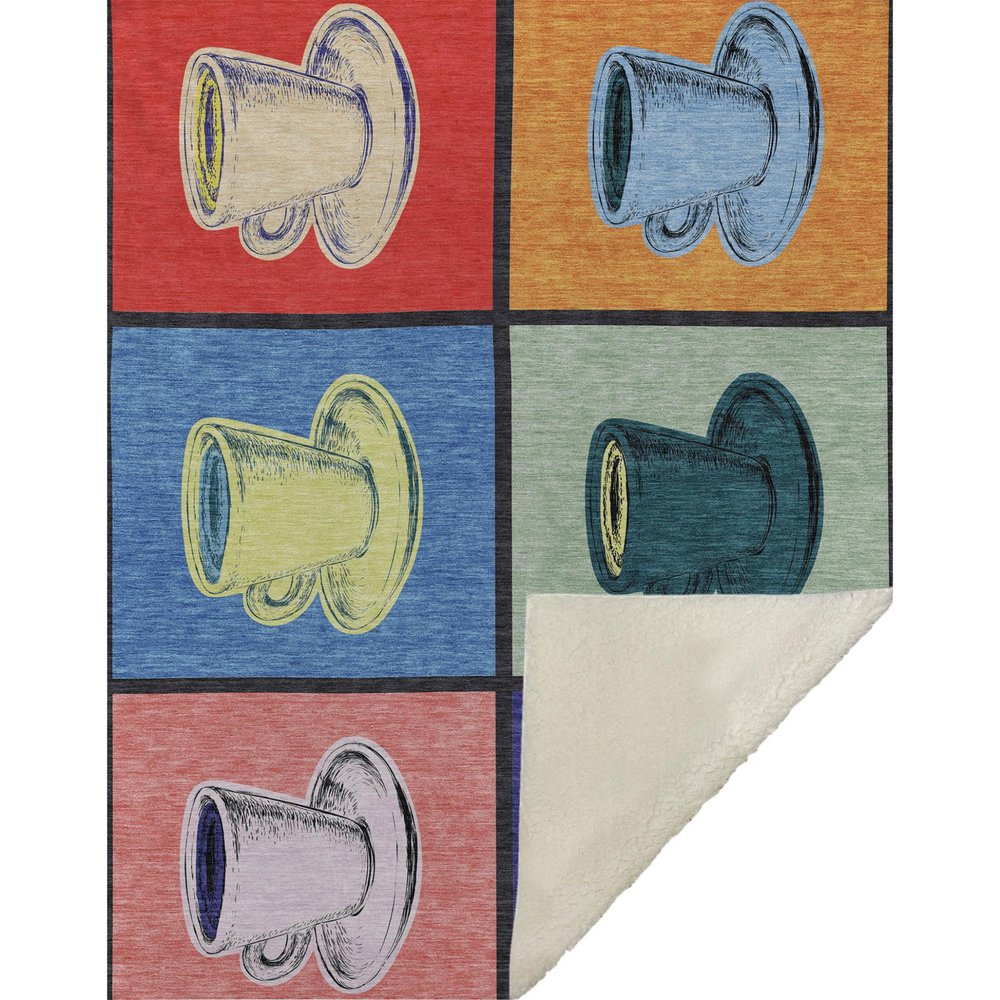 50" X 70" Blue Orange And Red Microfiber Color Block Plush Throw Blanket HomeRoots