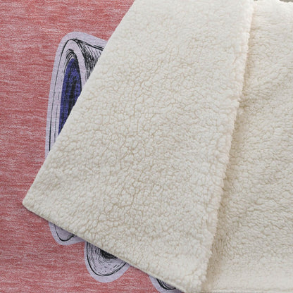 50" X 70" Blue Orange And Red Microfiber Color Block Plush Throw Blanket HomeRoots