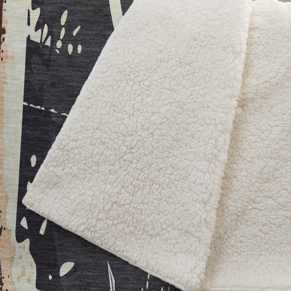 50" X 70" Midnight Ivory And Red Microfiber Geometric Plush Throw Blanket HomeRoots