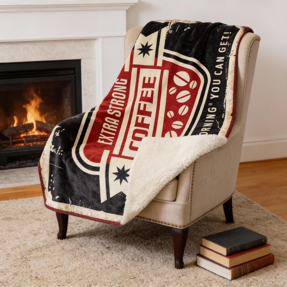 50" X 70" Midnight Ivory And Red Microfiber Geometric Plush Throw Blanket HomeRoots