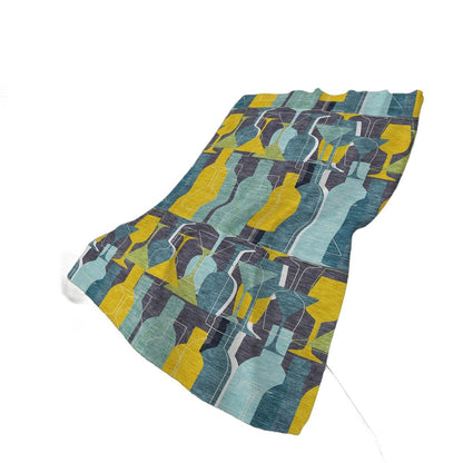 50" X 70" Blue Yellow And Green Geometric Polyester Woven Plush Throw Blanket HomeRoots