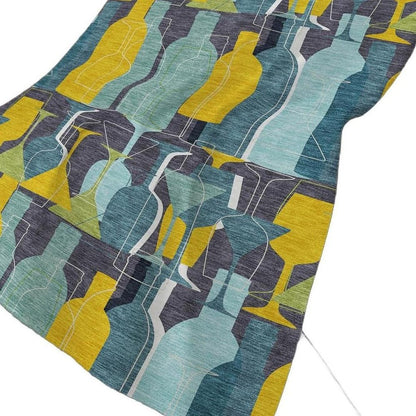 50" X 70" Blue Yellow And Green Geometric Polyester Woven Plush Throw Blanket HomeRoots