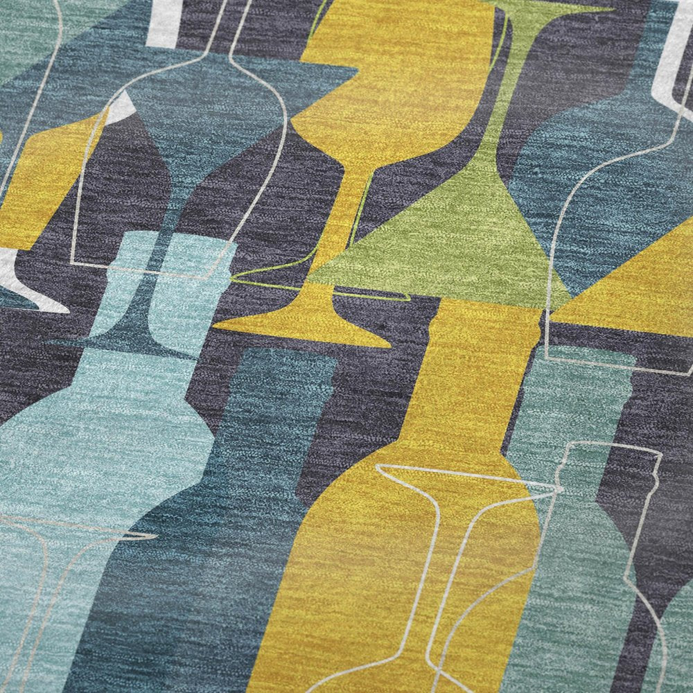 50" X 70" Blue Yellow And Green Geometric Polyester Woven Plush Throw Blanket HomeRoots