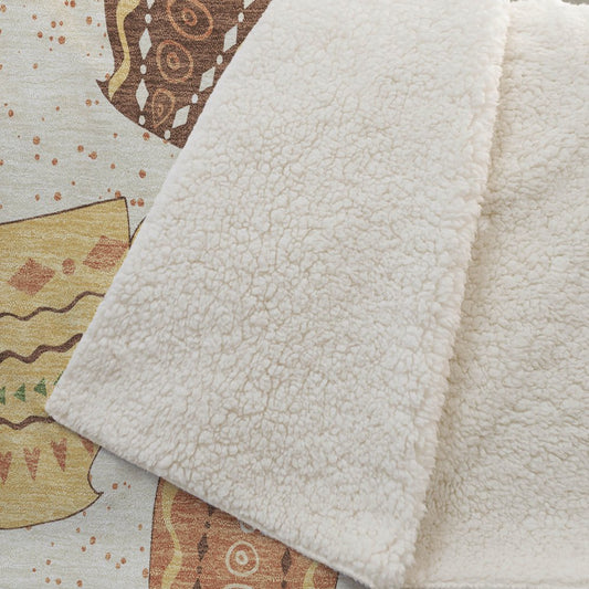 50" X 70" Ivory Orange And Green Teacups Microfiber Plush Throw Blanket HomeRoots