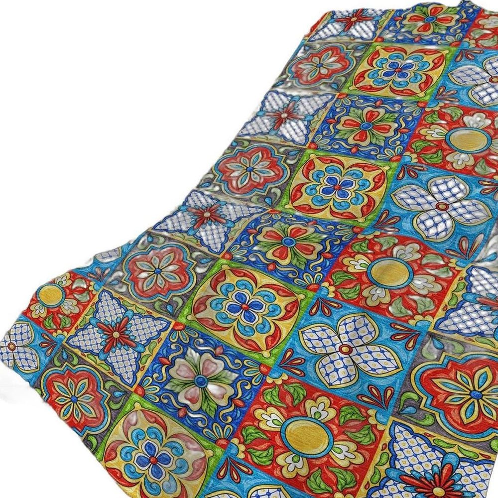 50" X 70" Blue Red And Yellow Floral Polyester Woven Plush Throw Blanket HomeRoots