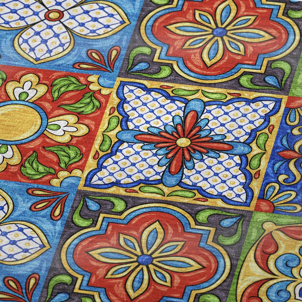 50" X 70" Blue Red And Yellow Floral Polyester Woven Plush Throw Blanket HomeRoots