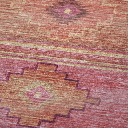 50" X 70" Pink Rust And Beige Geometric Polyester Woven Plush Throw Blanket HomeRoots