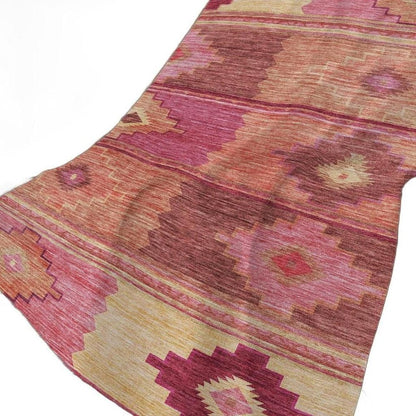 50" X 70" Pink Rust And Beige Geometric Polyester Woven Plush Throw Blanket HomeRoots