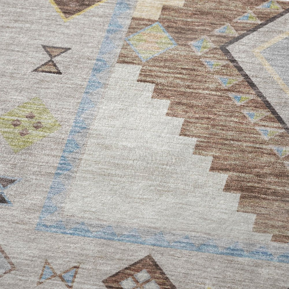 50" X 70" Taupe Beige And Brown Geometric Plush Throw Blanket HomeRoots