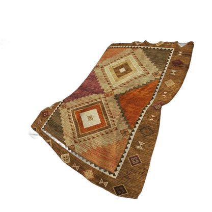 50" X 70" Brown Walnut And Beige Geometric Polyester Woven Plush Throw Blanket HomeRoots