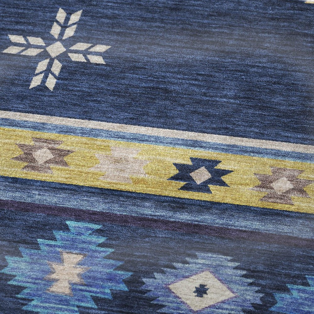 50" X 70" Blue Yellow And Silver Geometric Polyester Woven Plush Throw Blanket HomeRoots