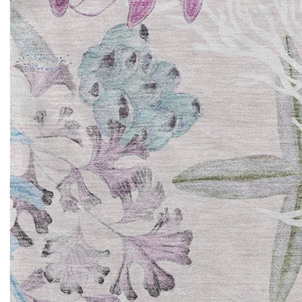 50" X 70" Raspberry Gray And Ivory Floral Polyester Woven Plush Throw Blanket HomeRoots
