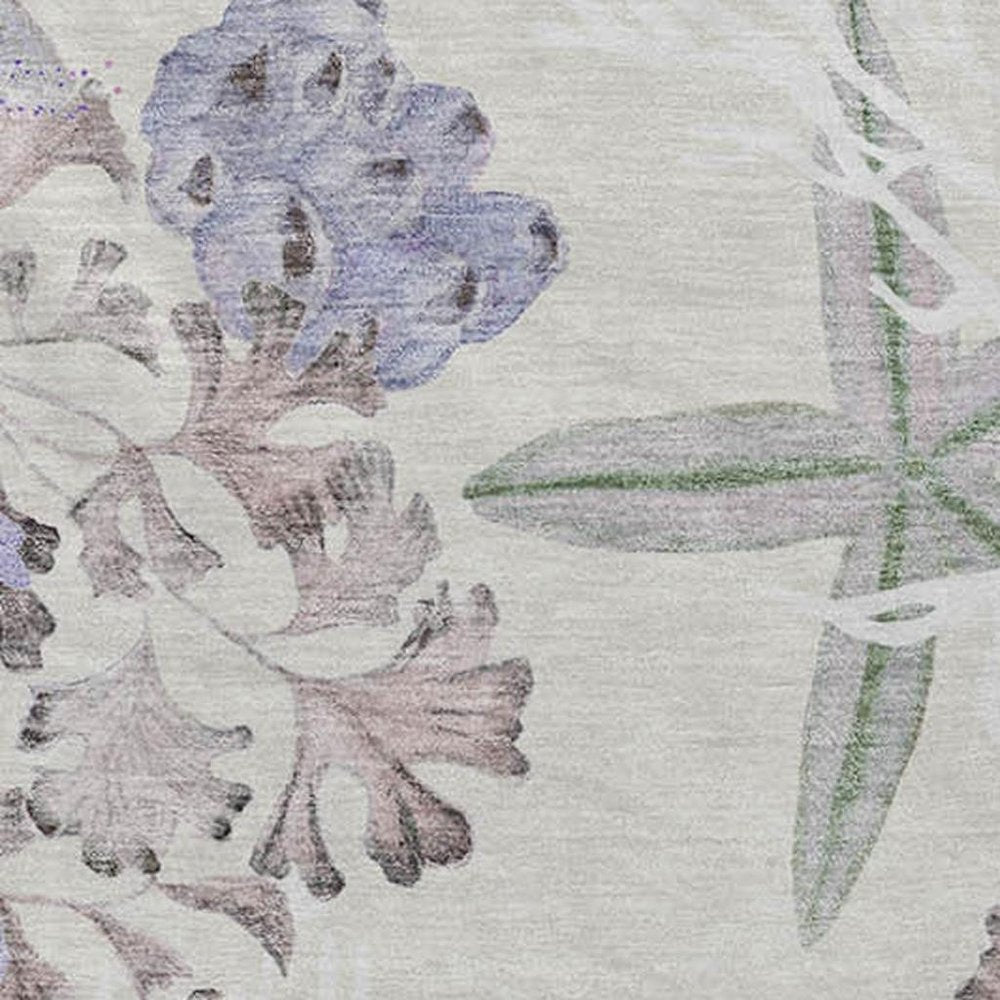 50" X 70" Ivory Plum And Burgundy Floral Polyester Woven Plush Throw Blanket HomeRoots
