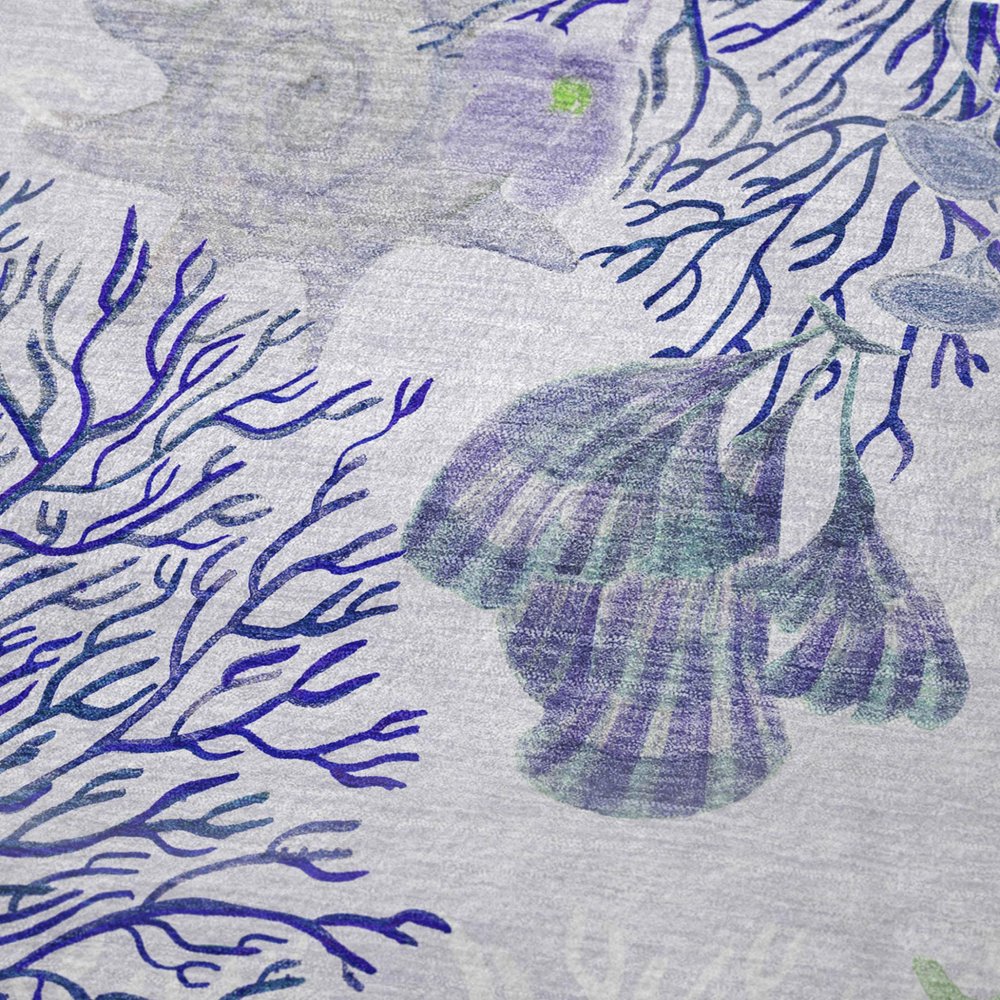 50" X 70" Blue Green And Gray Floral Polyester Woven Plush Throw Blanket HomeRoots