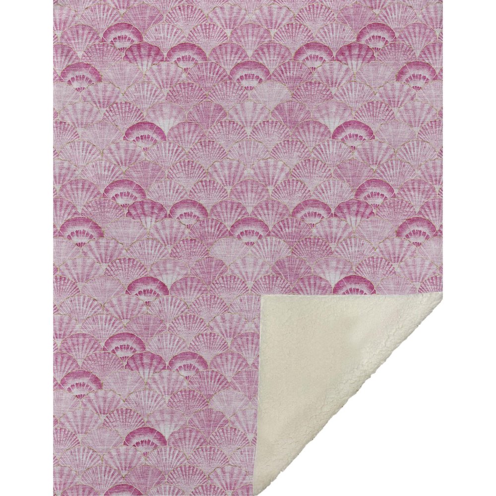 50" X 70" Pink And Ivory Microfiber Animal Print Plush Throw Blanket HomeRoots