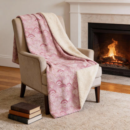 50" X 70" Pink And Ivory Microfiber Animal Print Plush Throw Blanket HomeRoots
