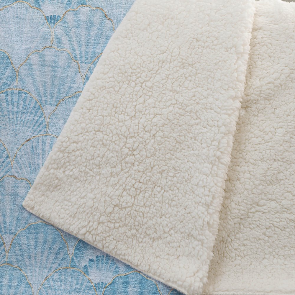 50" X 70" Aqua And Ivory Microfiber Animal Print Plush Throw Blanket HomeRoots